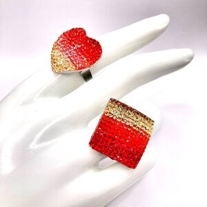 Set of 2 pink ombre rings